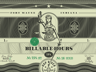 Billable Hours beer brand identity brewery craft brew fort wayne illustration