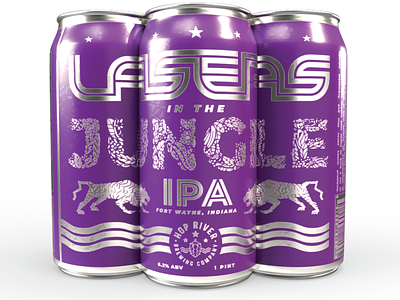 Lasers in the Jungle beer brand identity brewery craft brew fort wayne illustration ipa tiger