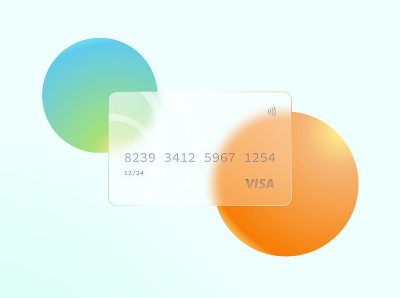 Dribbble frosted glass credit card