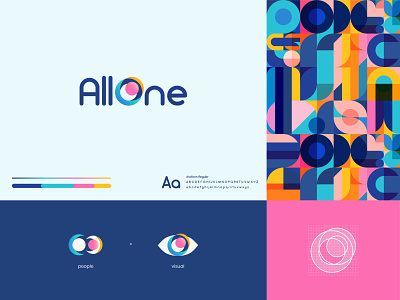 AllOne Logo branding circle clean colour design geometric graphic design logo minimal one pattern visual