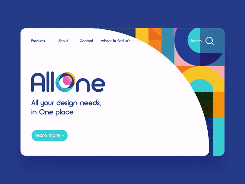 AllOne - Landing Page Exploration animation clean color connect design flat fun minimal motion motion design motion graphic pattern website