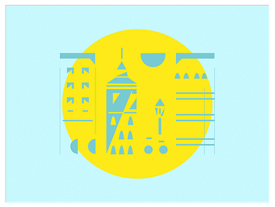 Graphic City amsterdam blue geometric art graphic design illustration illustrator minimal shapes vector yellow