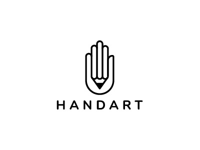 HandArt Logo art logo hand logo logo minimalist logo pencil logo