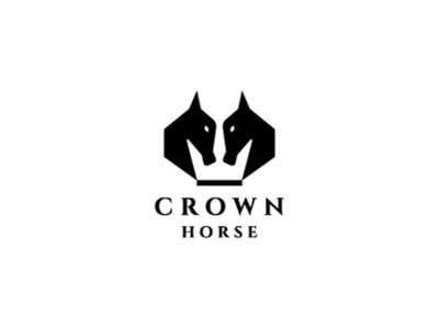 Crown Horse Logo creative logo crown logo flat logo horse logo minimalist logo