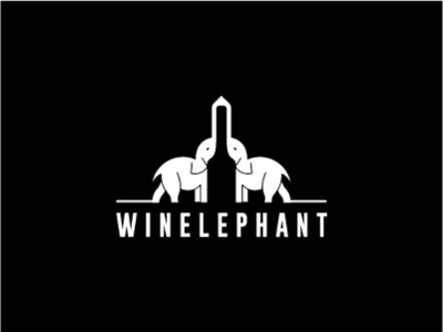 Wine Elephant Logo creative logo elephant logo minimalist logo wine elephant logo wine logo