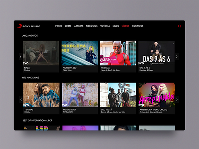 Sony Music UI shot II design flat ui ux web website