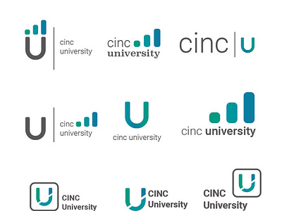 CINC University Logo branding design flat logo minimal type vector