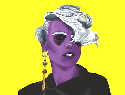 Purple Panda | People of Color art artwork digital painting flat illustration minimal