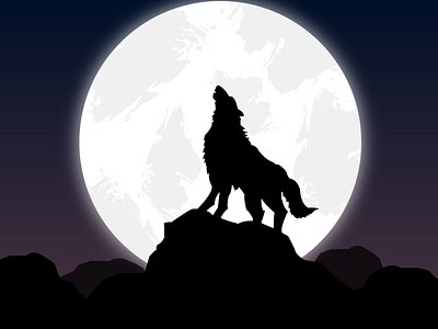 Lone Wolf alone animation black concept dark design digitalpaint graphic design illustraion illustrator lone moon vector vector art vectorart wolf wolves