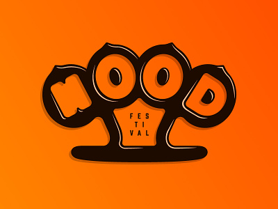 Hood Festival 2 black and orange festival havas hood knuckle duster logo logotype minimal simple type violent weapon