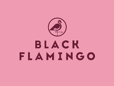 Black Flamingo black black and pink bold brand flamingo graphic design studio logo design project tropical type type design wild bird