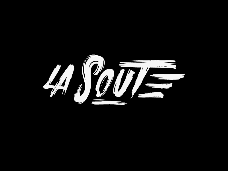 La Soute bauhaus black and white handtype la soute logo logo design minimal music band rap logo rap name simple type design