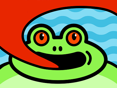 "Si le français m'étais conté..." animal book cover child illustration colorful flashy flat flat design frog green illustration minimal design tongue