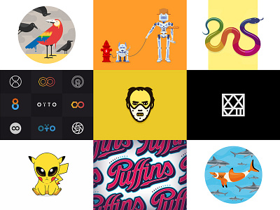 2017 Best Nine 2017 arteesan best nine flat design french designer handtype lecter logotypes oïto pikachu robots wild animals