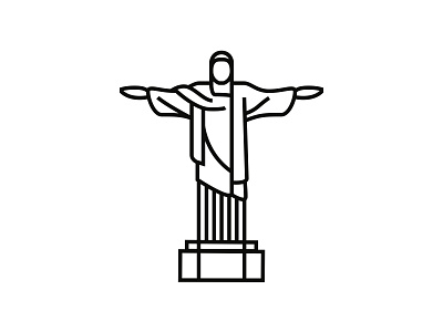 Christ the Redeemer, Rio de Janeiro architecture blackandwhite icon icon design icondesigner iconography logo logodesign minimal design minimal icon minimal illustration minimalism minimalist