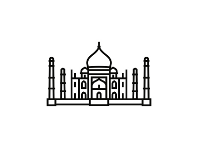 Taj Mahal, India architecture blackandwhite icon icon design icondesigner iconography logo logodesign minimalism minimalist