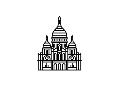 Sacré-Coeur de Montmartre, Paris architecture blackandwhite icon icon design icondesigner iconography logo logodesign logodesigner minimal illustration minimalism