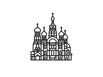 Church of the Savior on Spilled Blood, St. Petersburg architecture blackandwhite icon icon design icondesigner iconography logo logodesign minimal illustration minimalism