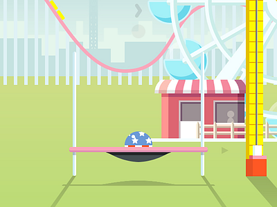 Trampoline game with Cheeky Devils fair ferris flat game indie ios mobile trampoline vector wheel