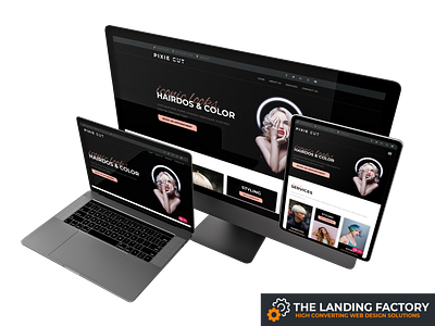 Homepage template design for hair salons black elementor hair hair salon haircuts hairdresser hairstyle homepage homepage design landing page landing page concept landing page template page builder page layout responsive responsive design salon template web design website