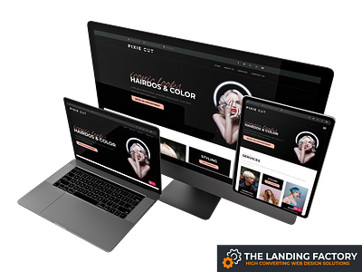 Homepage template design for hair salons