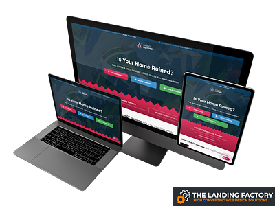 Opt-in template design for home emergency service companies blue elementor emergency service fire damage home damage landing page landing page concept landing page template mold damage opt in opt in page builder page layout pink responsive responsive design template water damage web design website