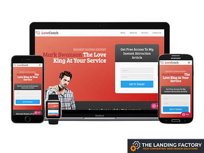 Homepage template design for dating coaches dating coach dating website elementor homepage homepage design landing page landing page concept landing page template love coach love expert online dating page builder page layout red responsive responsive design soulmate template web design website