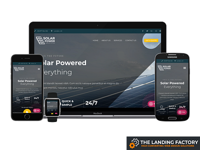 Homepage template design for solar energy companies