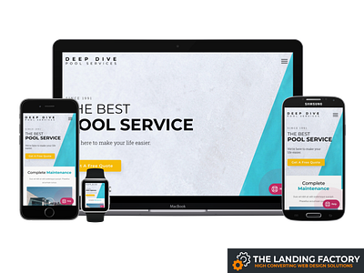 Homepage template design for pool service companies