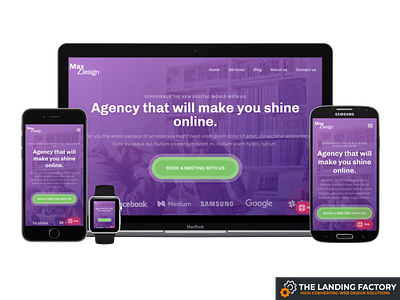 Homepage template design for digital marketing agencies