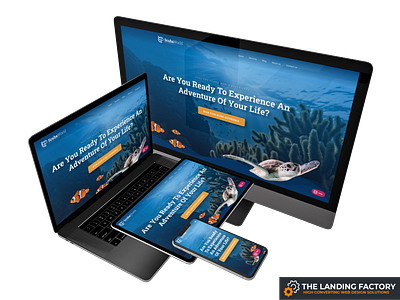 Homepage template design for scuba diving courses