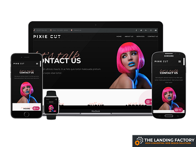 Conact us page template design for hair salons black contact contact us page elementor hair hair salon hair studio haircuts hairdresser hairstyle landing page landing page concept landing page template page builder page layout responsive responsive design template web design website
