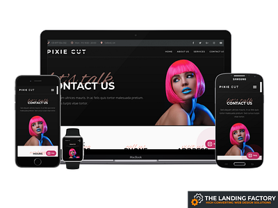 Conact us page template design for hair salons