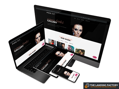 Gallery page template design for hair salons black elementor gallery gallery page hair hair salon hair studio haircuts hairdresser hairstyle landing page landing page concept landing page template page builder page layout responsive responsive design template web design website