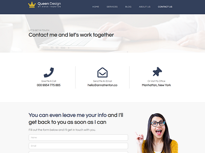 Contact page template for web designers by Drazen Prastalo on Dribbble