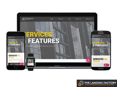 Services page template for construction companies building construction construction company constructions constructor elementor grey landing page landing page concept landing page template page builder page layout responsive responsive design services services page template web design website yellow
