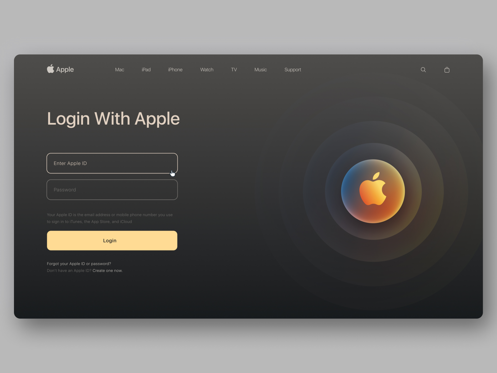 Apple Login Page Redesign Concept by Bhanu Kalyan on Dribbble