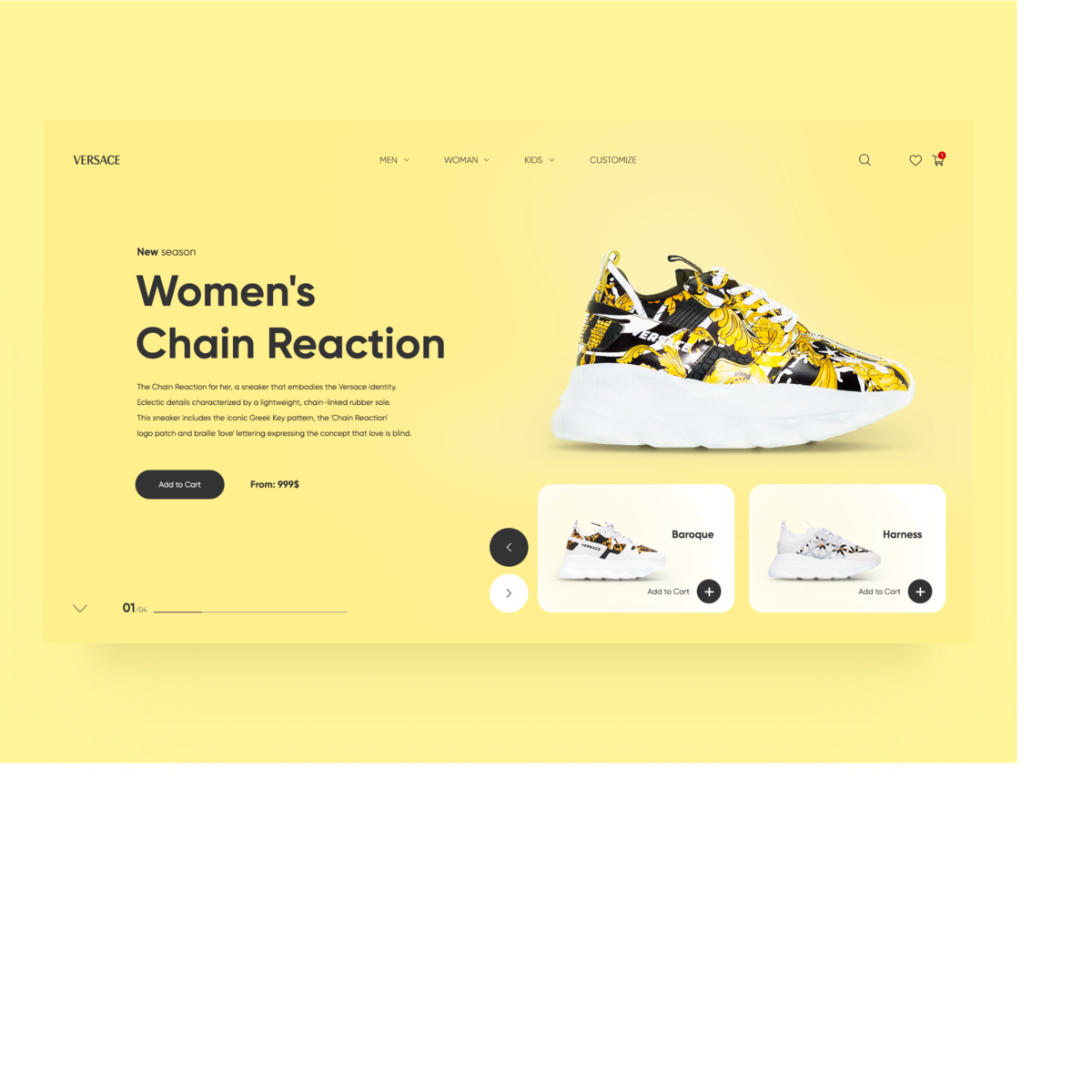 Versace sneakers product Page by Vladislav Berg on Dribbble