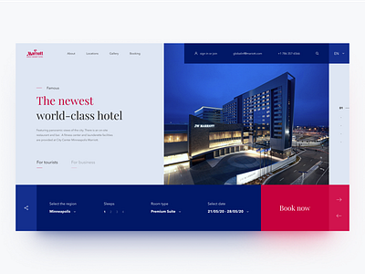 Сoncept for the hotel Marriott clean color creative daily homepage minimal ui uidesign ux design webdesign