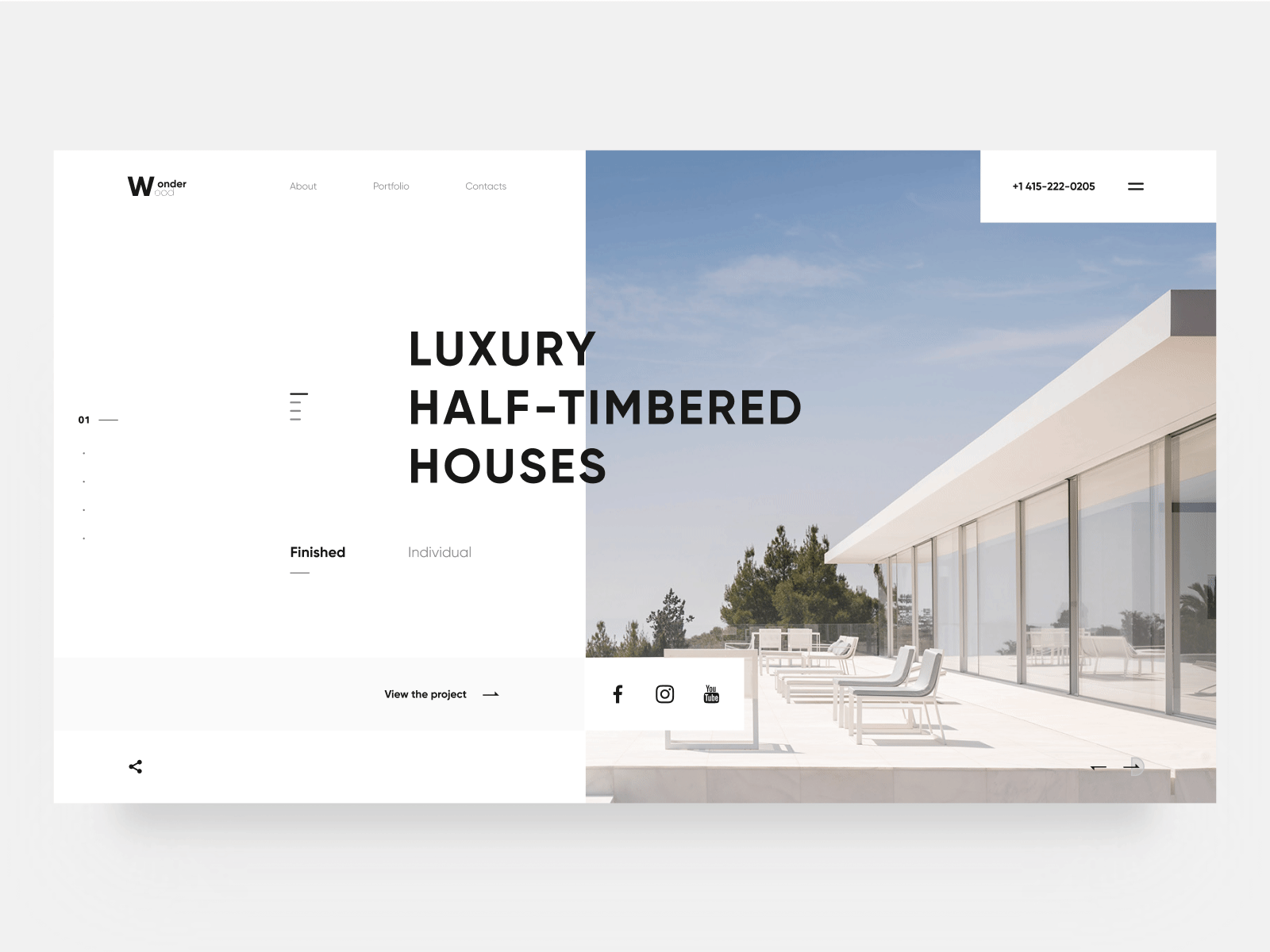 Landing page for a construction company architecture clean construction creative house landingpage minimal minimalism modern typogaphy ui uidesign web webdesign website