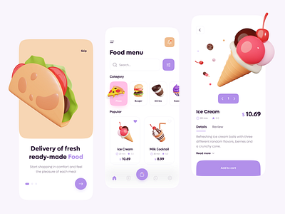 Delivery of ready-made food products app app design color creative delivery app delivery service delivery status delivery truck food food and drink food app food illustration foodie fresh colors mobile ui uidesign