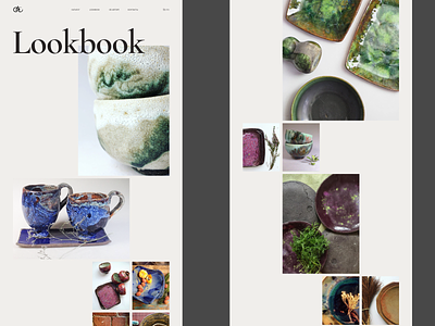 Green Amber Ceramics website. Lookbook design figma minimal ui ux web webdesign website website design