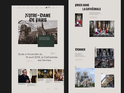 Notre-Dame De Paris. Main page. design figma minimal typography ui ux web webdesign website website design