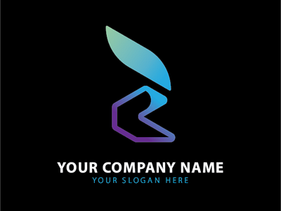 RZ Logo Template 2d blue branding company cool gradient initial logo modern simple