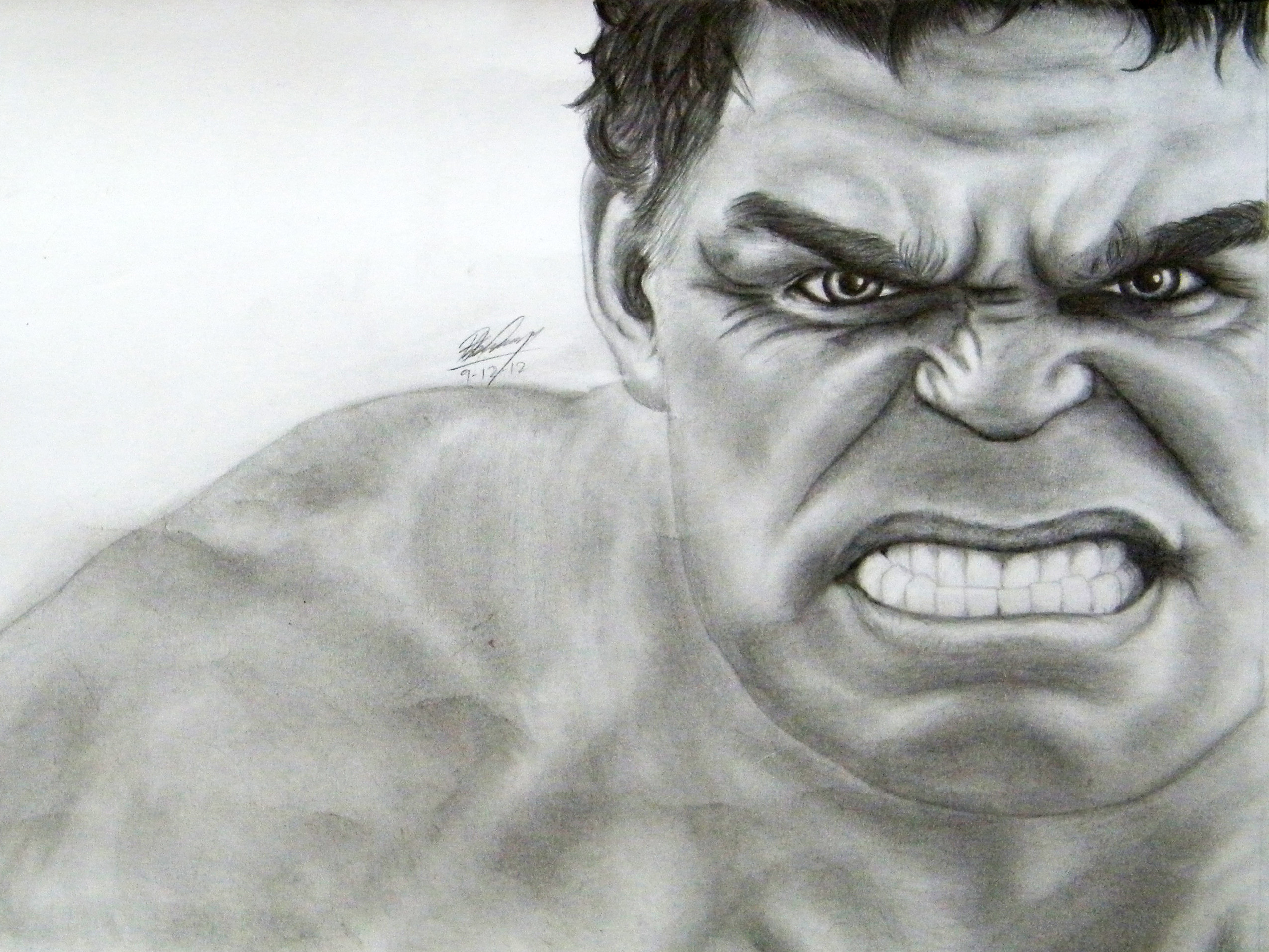 Handmade one of a kind Art Colored pencil Hulk portrait custom Marvel  colosus | eBay