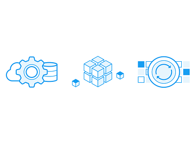 Data Icons cloud data cube database icons integration sync warehouse