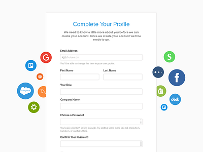 Complete Profile form signup