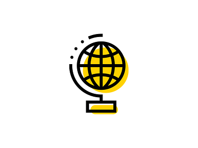 Globalization globe icon location offset outline