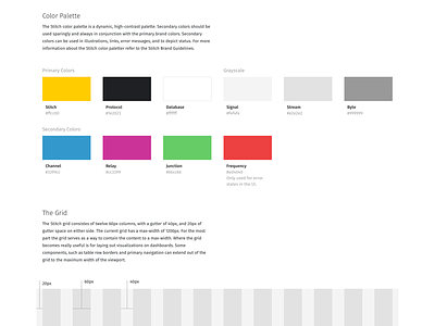 Stitch Design System colors design grid guidelines system