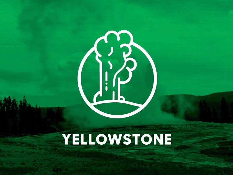 Yellowstone animated illustration national parks yellowstone
